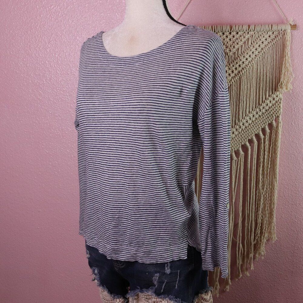 Adrienne Vittadini |‎ Long Sleeve Linen Top Small